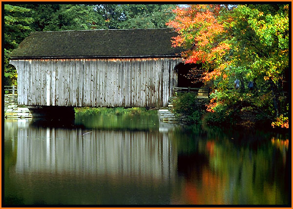 A covered bridge at Sturbridge, MA