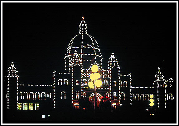 City hall at night. Victoria, BC, Canada