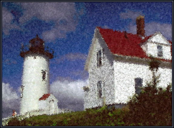 Nobska Light, Falmouth, MA. Impressionist style.