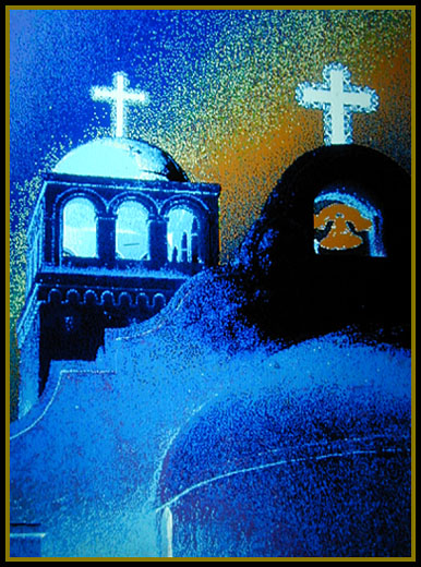 St.Jude's church, Boulder, Nevada. Digital manipulation.