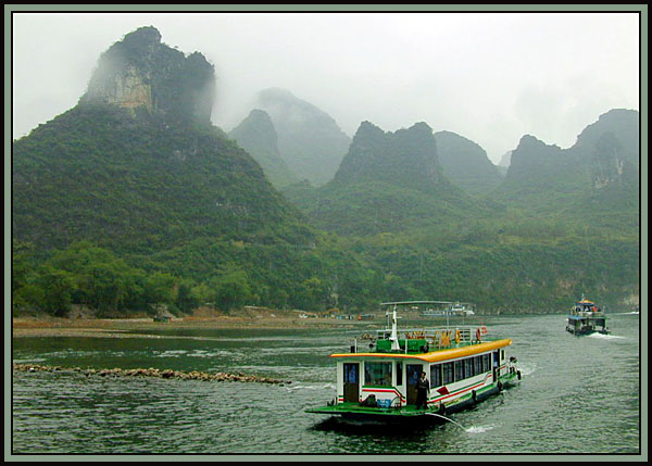 Scene on the Li River, near Guilin, China.
