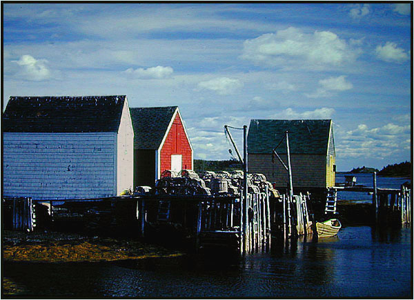 Lobster shacks at Blue Rocks, Nova Scotia, Canada