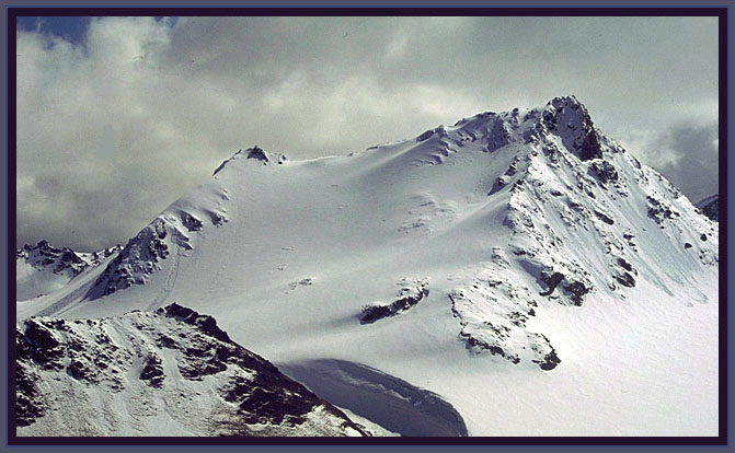 A mountain peak from the air, near Homer. Alaska.