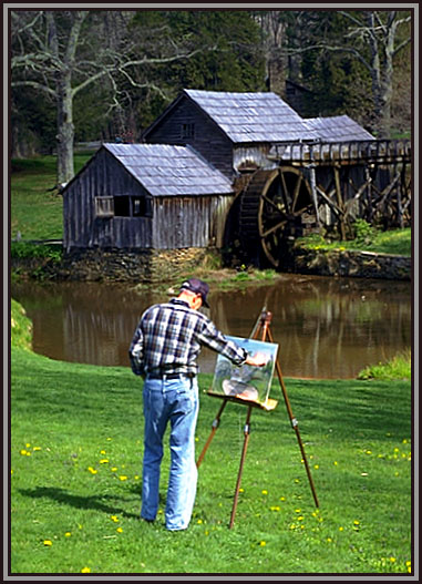 A artist at Mabry's Mill, Blue Ridge Parkway, Virginia