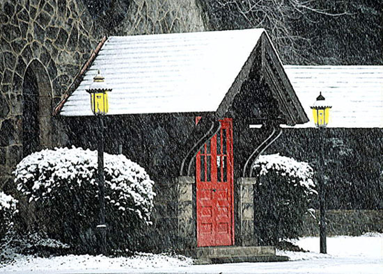 Church in the snow. New Jersey