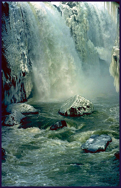 The Great Falls in winter. Paterson, NJ