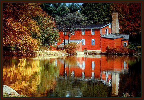A house at Cooper's Pond, Bergenfield, NJ. Digital manipulation.