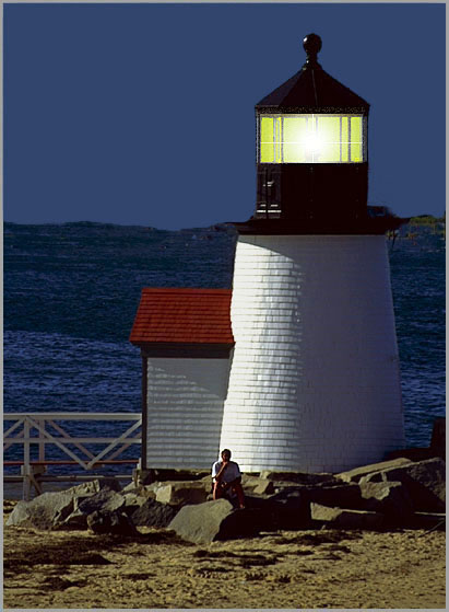 The quiet time. A lighthouse on Nantucket Island, MA