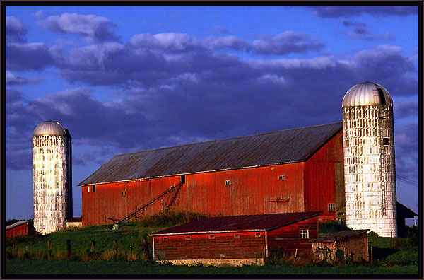 Twin silos. Goshen, NY