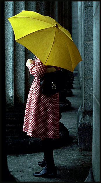 The yellow umbrella.